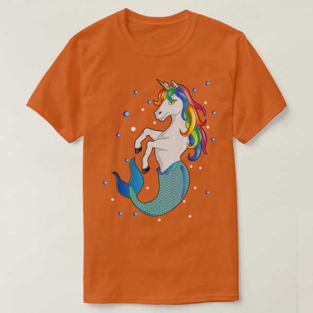 Camiseta Squad Rainbow Mermaid Unicorn Gift Cute Mermicorn  (Frente do Design)