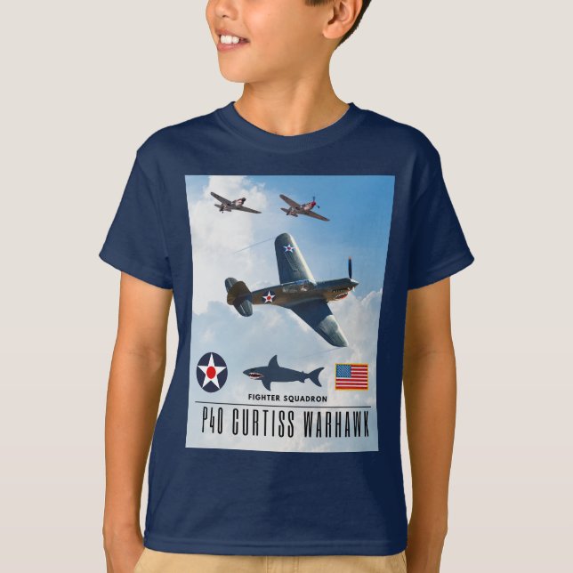 CAMISETA SQUADRON DE BRIGA DE WARHAWK P-40 CURTISS (Frente)