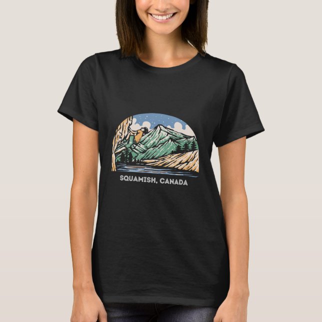 Camiseta Squamish Antigo, Canadá, Escalada em Rocha Boulder (Frente)