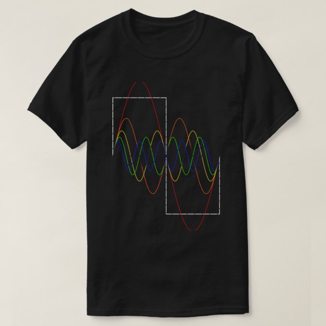 Camiseta Square Wave Fourier Transform Night Edition (Frente do Design)