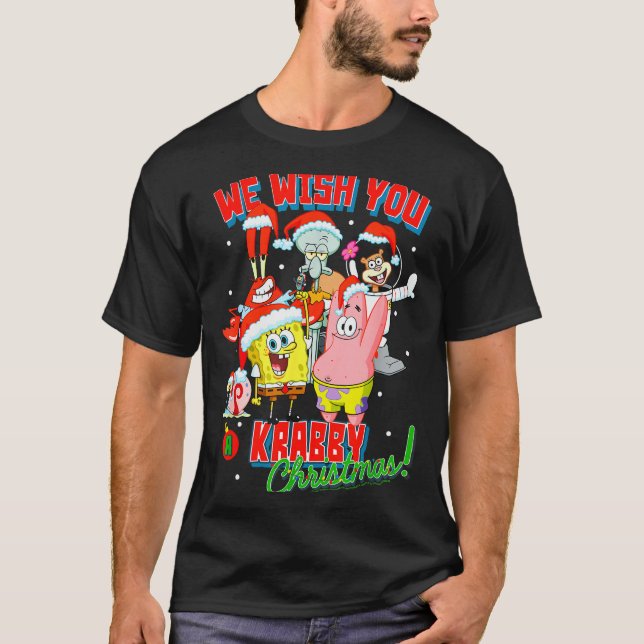 Camiseta Squarepants Crabby Christmas  (Frente)