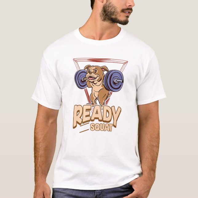 Camiseta Squat Bulldog Weising Engraçado Gym English Bull (Frente)