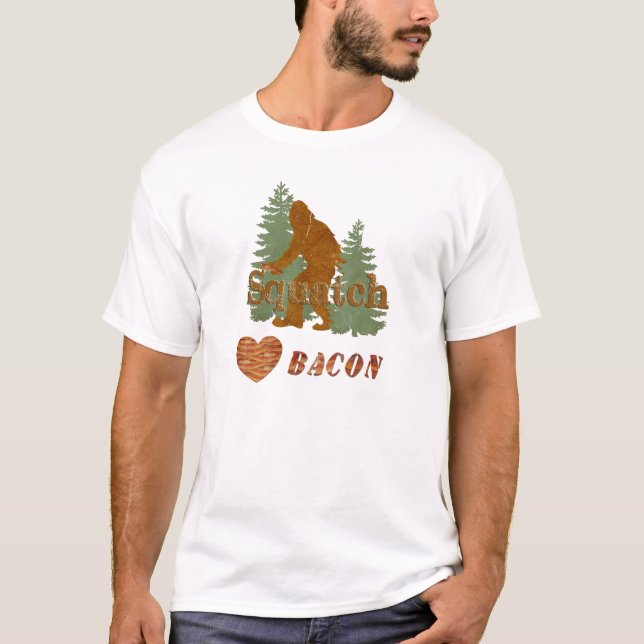 Camiseta Squatch ama Bacon (Frente)