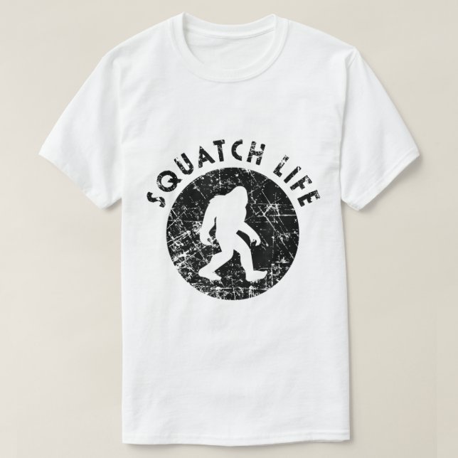 Camiseta Squatch Life Vintage Bigfoot Design (Frente do Design)