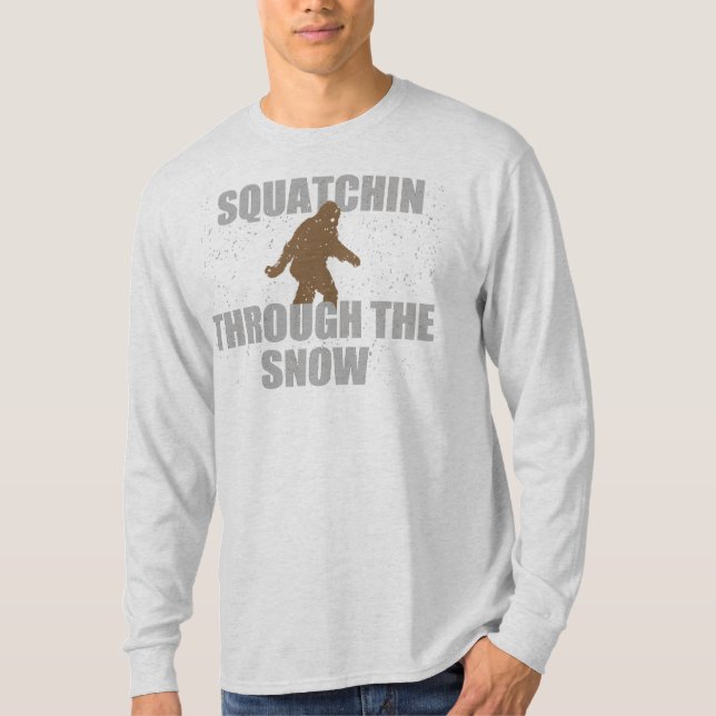 Camiseta Squatchin através do t-shirt da neve (Frente)