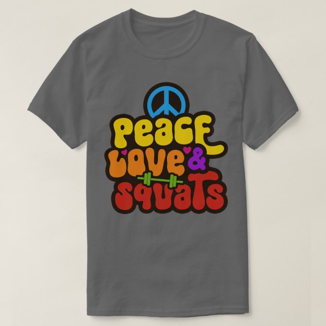 Camiseta Squats Hippie Gym Dizendo (Frente do Design)