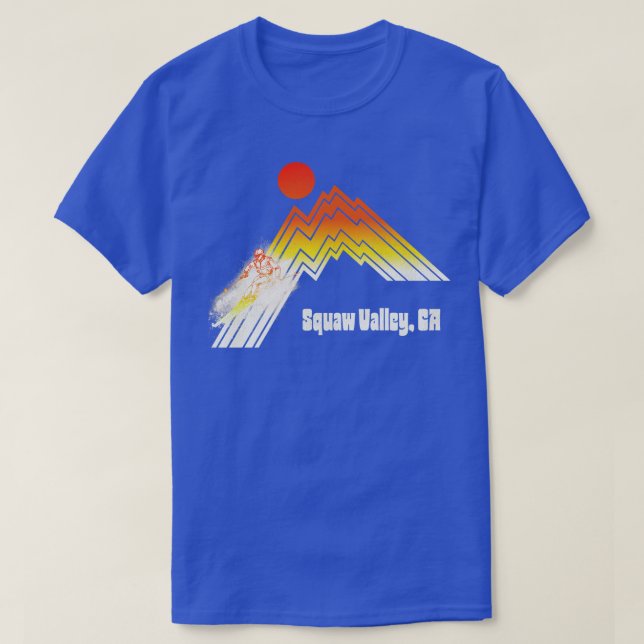 Camiseta Squaw Valley Tahoe California 70s80s Retro Souveni (Frente do Design)