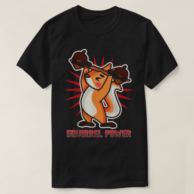 Camiseta Squirrel Gym Ranger Strongman Engraçado Poder (Frente do Design)