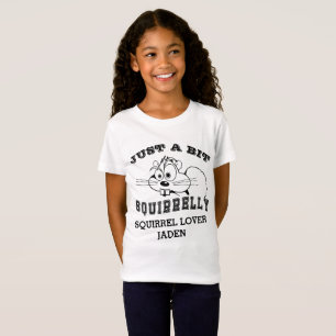 Camiseta Squirrel Love Squirrelly Black Art Name Girls