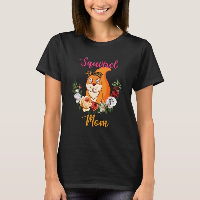 Camiseta Squirrel Mom Floral Squirrel Bow Tie Lover Mother' (Frente)