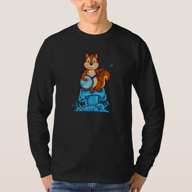 Camiseta Squirrel Plays Banjo On Mushroom (Frente)