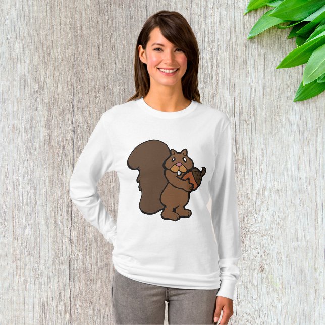 Camiseta Squirrel with Acorn Cute Woodland Animal (Criador carregado)