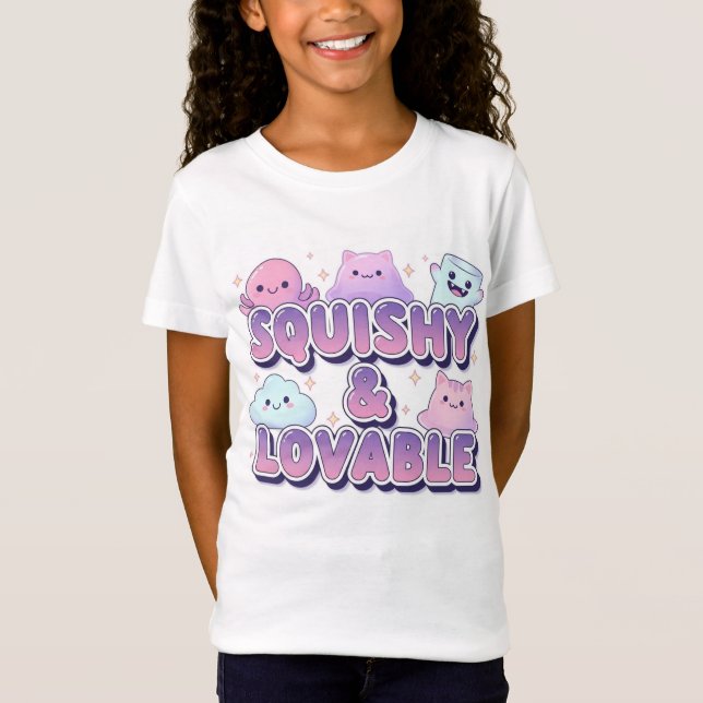 Camiseta Squishy & Lovable Kawaii Friends Pastel Graphic Te (Frente)