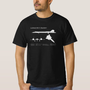 Camiseta SR-71 Blackbird - Planos de avião Blueprint ABD
