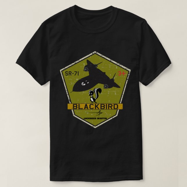 Camiseta SR-71 Blackbird Skunkworks - Grunge Style    (Frente do Design)