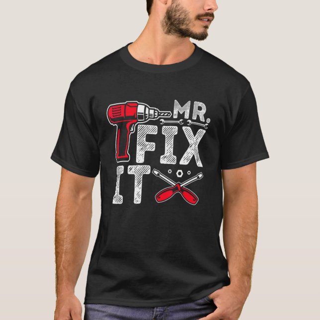 Camiseta Sr. Break, Sr. Fix, Pai e Filho Correspondendo ao  (Frente)