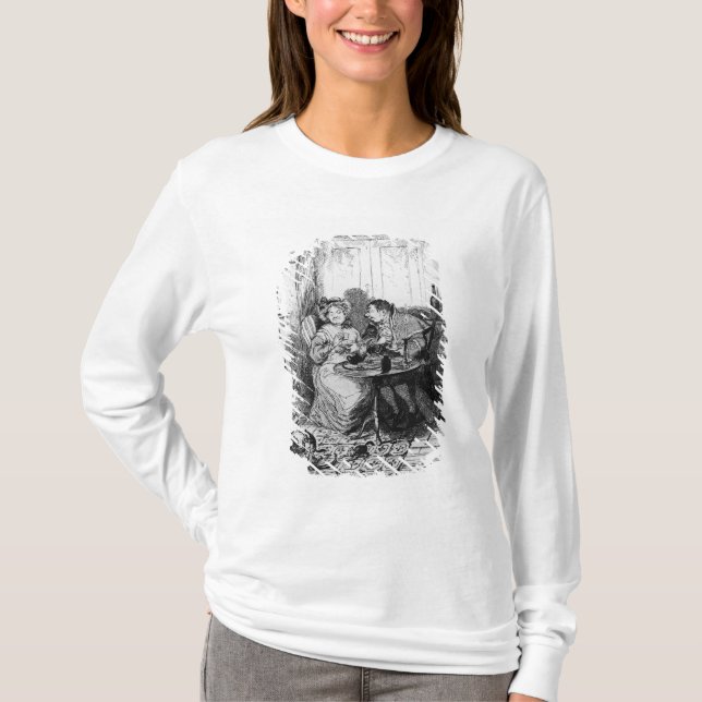 Camiseta Sr. Bumble e Sra. Corney que toma o chá (Frente)
