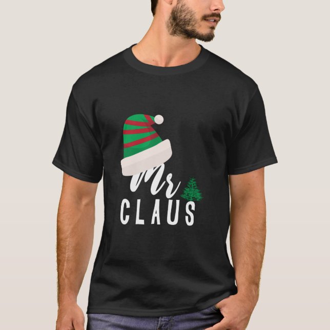 Camiseta Sr. Claus e Sra. Claus casal natal (Frente)