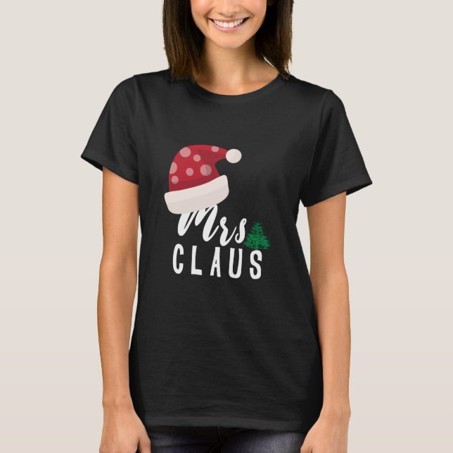 Camiseta Sr. Claus e Sra. Claus casal natal (Frente)