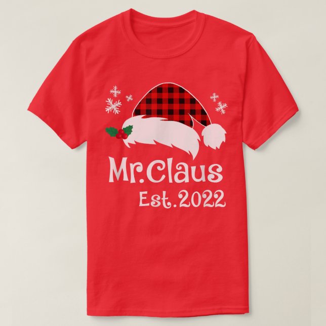 Camiseta Sr. Claus & Sra. Claus Est (Frente do Design)
