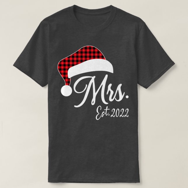 Camiseta Sr. Claus & Sra. Claus Est (Frente do Design)