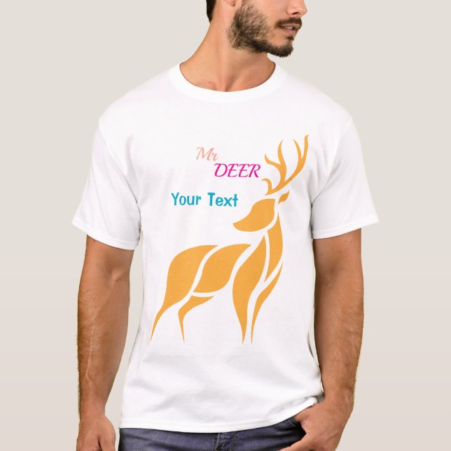Camiseta Sr. Deer Gráfico – Estilo Rústico de Floresta (Frente)