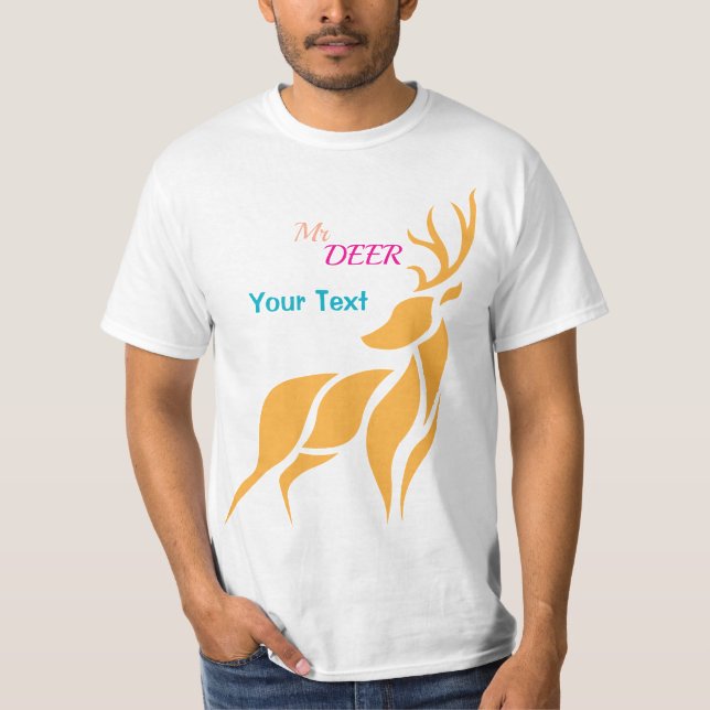 Camiseta Sr. Deer Gráfico – Estilo Rústico de Floresta (Frente)