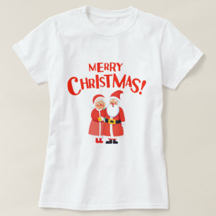 Camiseta Sr. e Sra. Claus Brincadeiras de Natal Feliz