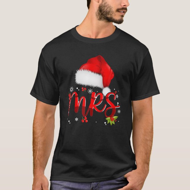 Camiseta Sr. e Sra. Claus Casais de Natal Pajama (Frente)