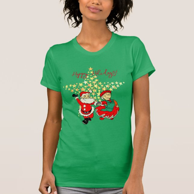 Camiseta Sr. e Sra. Claus T-Shirt Green (Frente)