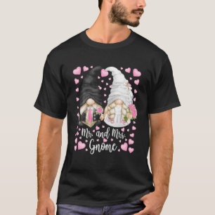 Camiseta Sr. E Sra. Gnome Para Mulheres E Casamento De Jard