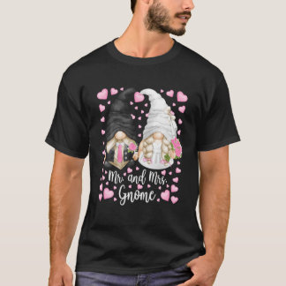 Camiseta Sr. E Sra. Gnome Para Mulheres E Casamento De Jard