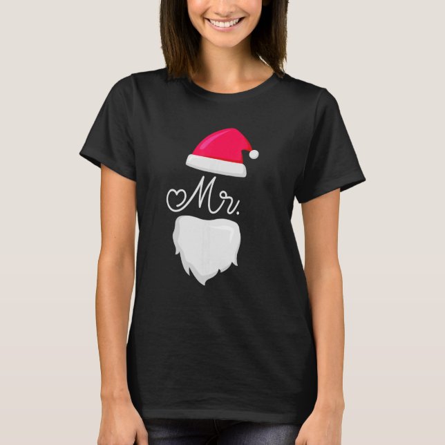 Camiseta Sr. e Sra. Papai Noel Casais de pijamas que combin (Frente)