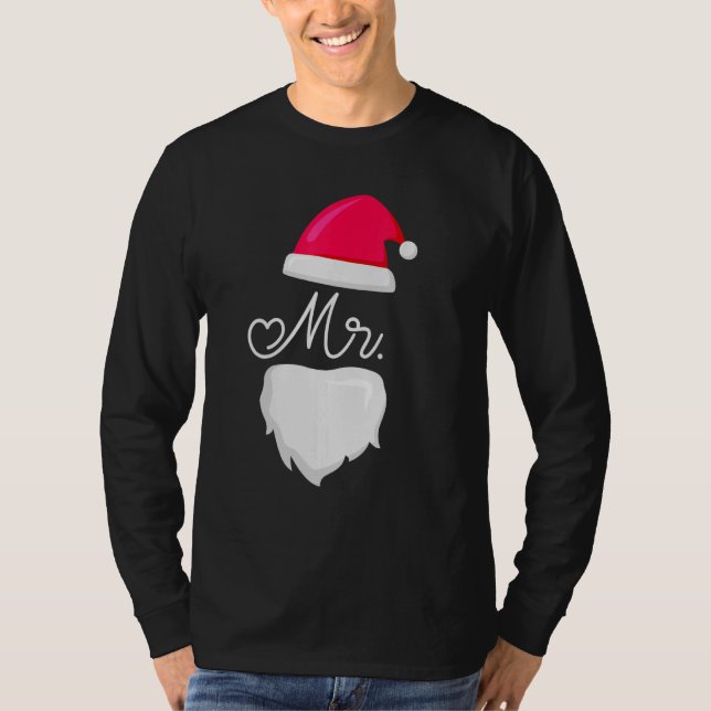 Camiseta Sr. e Sra. Papai Noel Casais de pijamas que combin (Frente)