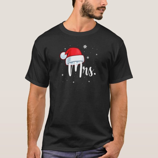 Camiseta Sr. e Sra. Papai Noel Pajamas Correspondendo Casai (Frente)