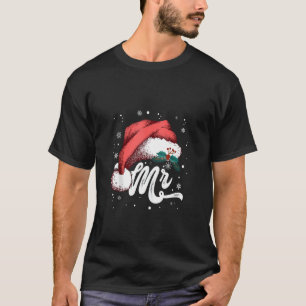 Camiseta Sr. e Sra. Santa Hat Casais Xmas Correspondendo pi