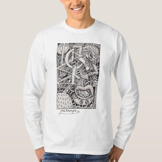 Camiseta Sr. Emptyful, desenho a tinta (Frente)