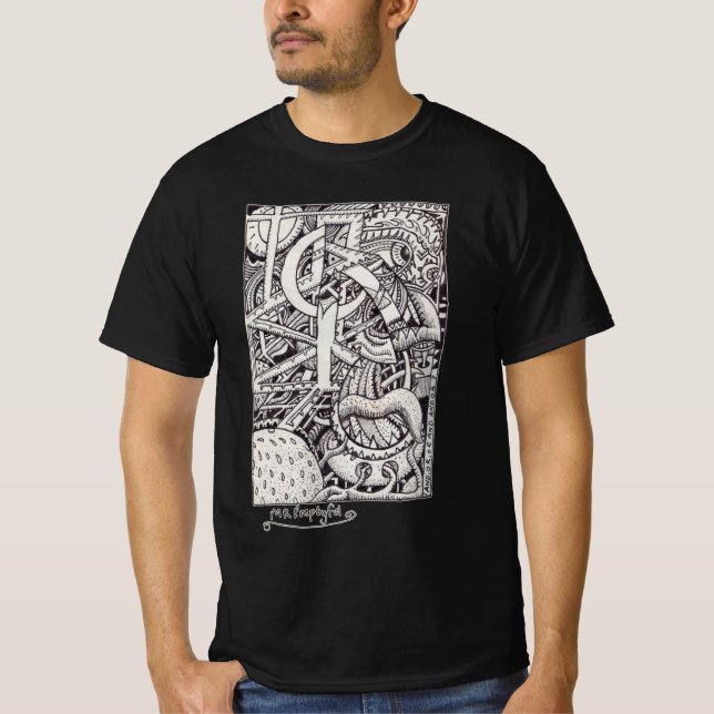 Camiseta Sr. Emptyful, desenho a tinta (Frente)