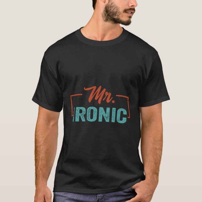 Camiseta Sr. Ironic Piadas Minimalista Cara (Frente)