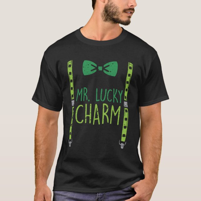 Camiseta Sr. Lucky Charm Suspenders Rua Patrick Day Boys Ki (Frente)