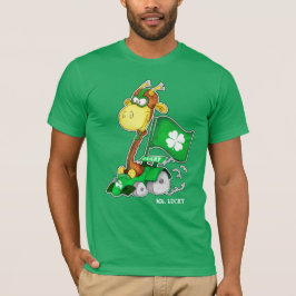 Camiseta Sr. Lucky. Rua girafa engraçada. Dia de Patrick