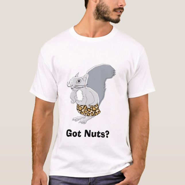 Camiseta Sr. Nutz do caráter do esquilo, obtido os loucos? (Frente)