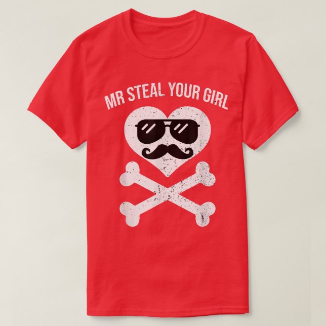 Camiseta Sr. Rouba a sua garota, Skeleton Bones Dia de os n (Frente do Design)