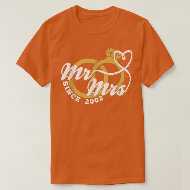 Camiseta Sr. & Sra. desde 2002 Matc do 20 (Frente do Design)