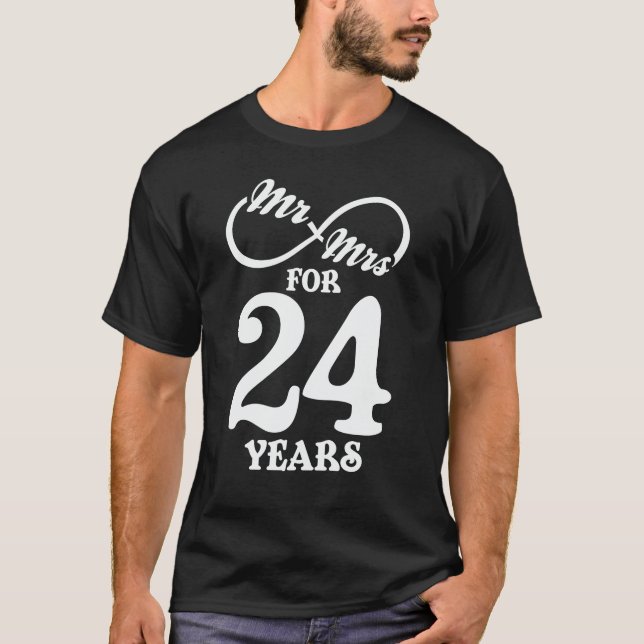 Camiseta Sr. & Sra. durante 24 anos 24 anos aniversário de  (Frente)