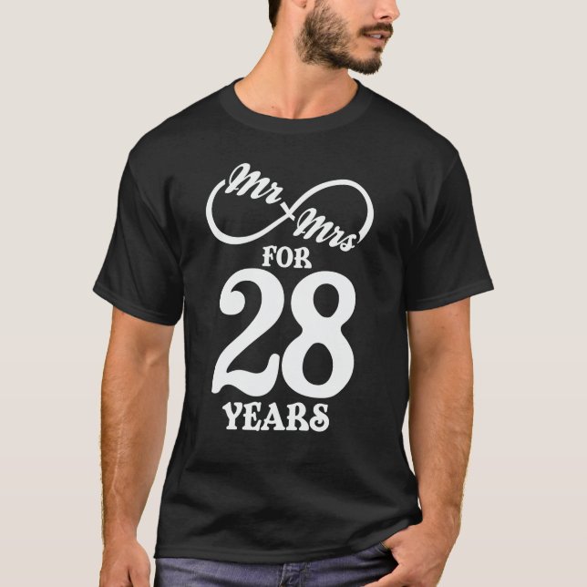 Camiseta Sr. & Sra. durante 28 anos 28 anos aniversário de  (Frente)