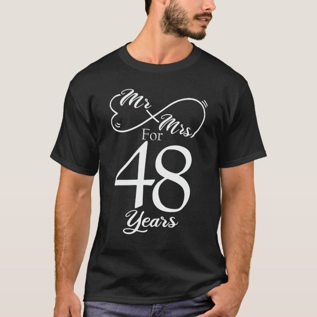 Camiseta Sr. & Sra. durante 48 anos 48º aniversário de casa (Frente)