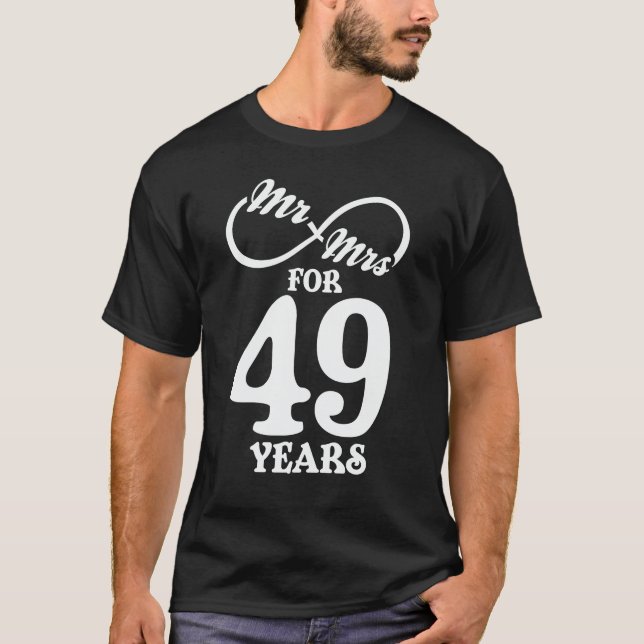 Camiseta Sr. & Sra. durante 49 anos 49 anos aniversário de  (Frente)