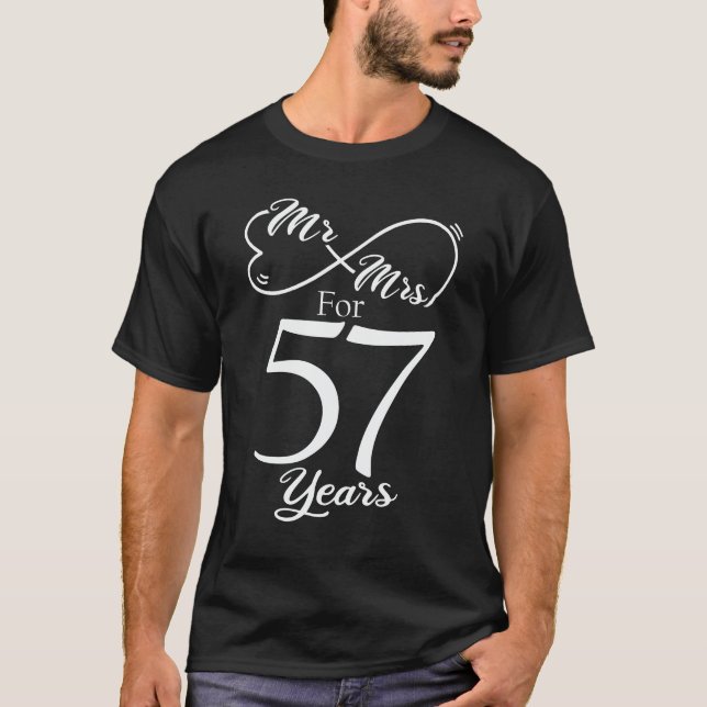 Camiseta Sr. & Sra. durante 57 anos 57 anos aniversário de  (Frente)
