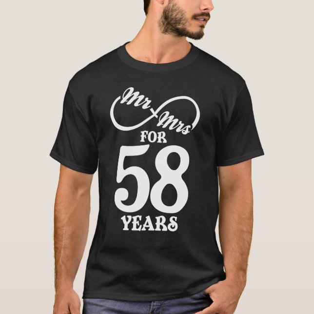 Camiseta Sr. & Sra. durante 58 anos 58º aniversário de casa (Frente)